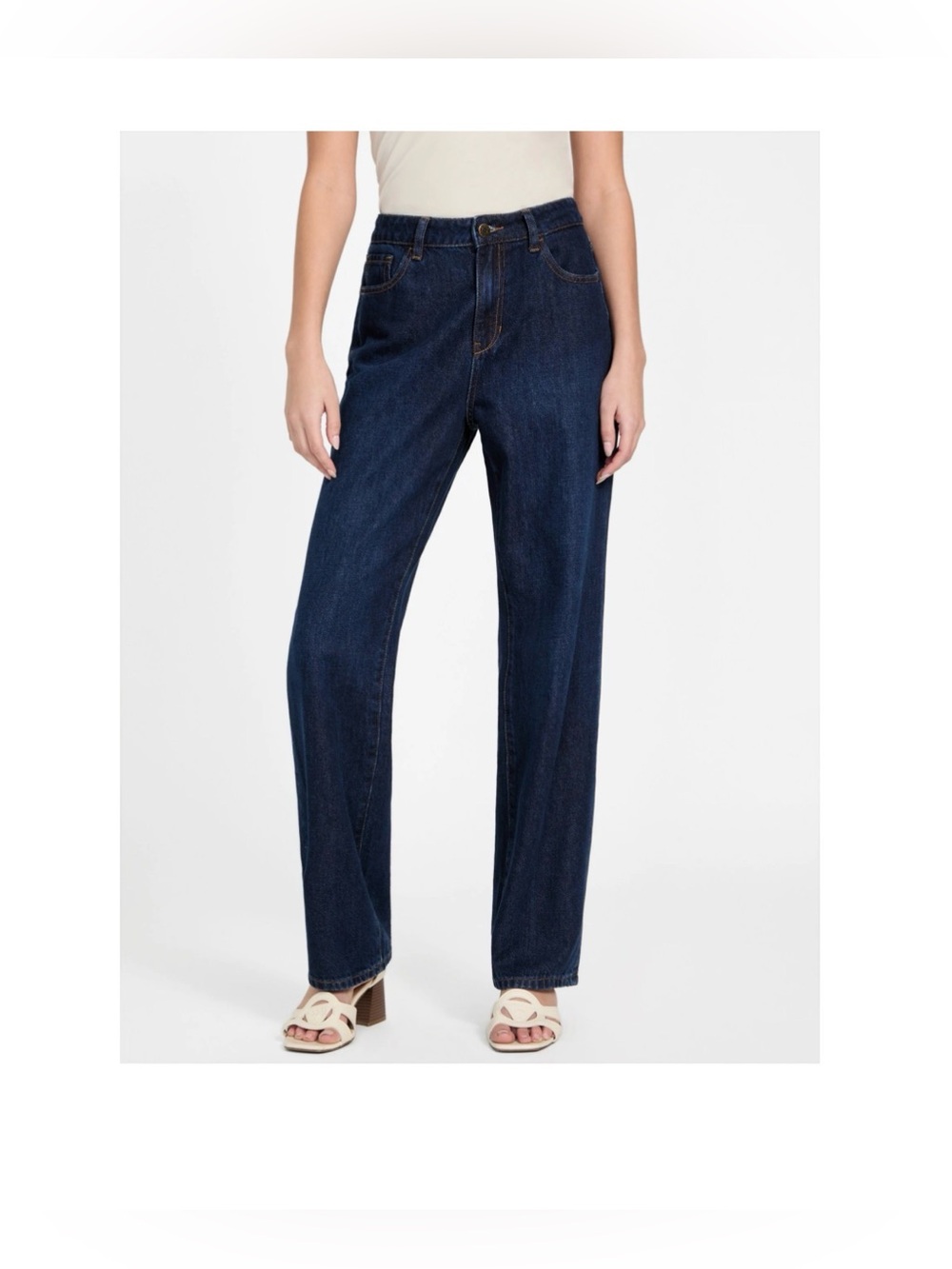 GUESS Dark Blue High Rise Straight Jeans